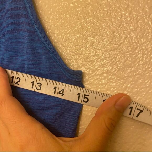 Nike blue stretchy racer back dri fit running yoga tank top -XS - Picture 5 of 6